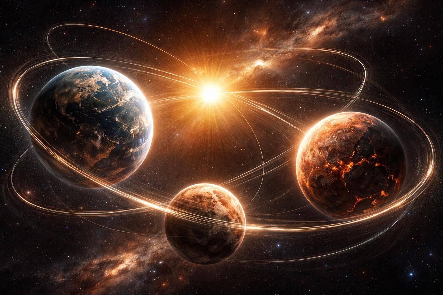 explorez le problème à 3 corps, un défi fondamental en physique et mathématiques, dévoilant les limites de notre compréhension actuelle de l'univers.