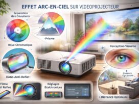 découvrez les causes courantes de l'effet arc-en-ciel sur votre vidéoprojecteur et les solutions efficaces pour améliorer la qualité de votre projection.